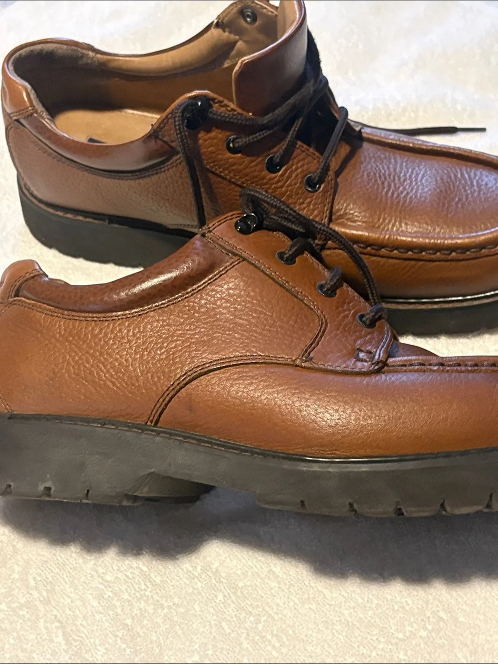 Dockers Men’s Tan Leather Boat Shoes with Black Laces
